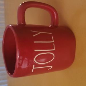 Rae Dunn Christmas “Jolly” coffee mug in excellent used condition!